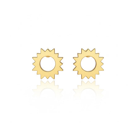 18K Gold Sun Stud Earrings – Radiant Shine in Every Detail 🌞
