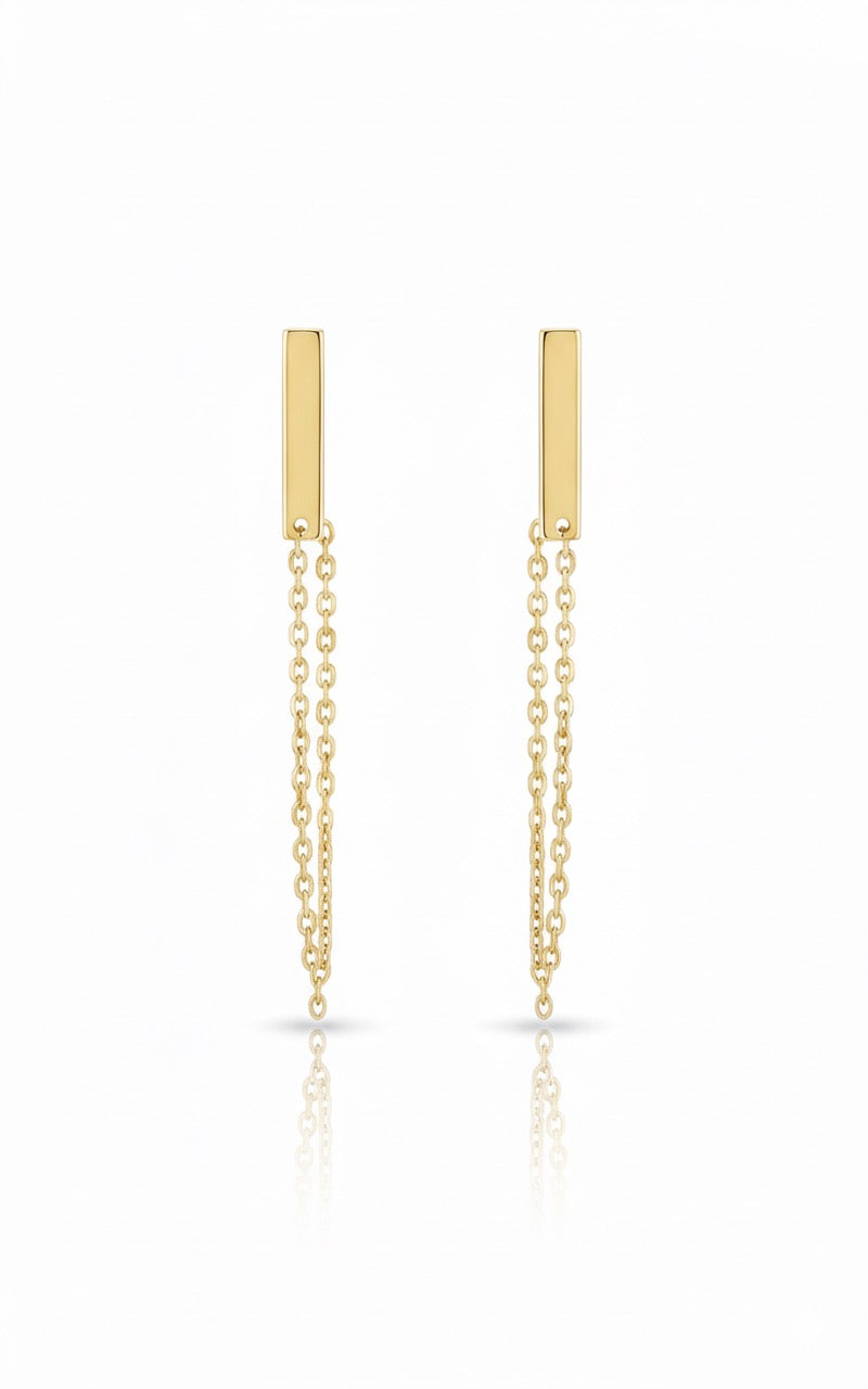 18K Gold Half Set with Modern Bar Design