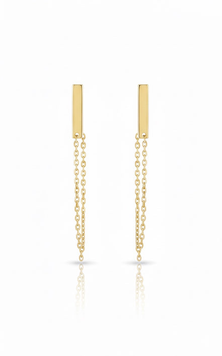 18K Gold Half Set with Modern Bar Design