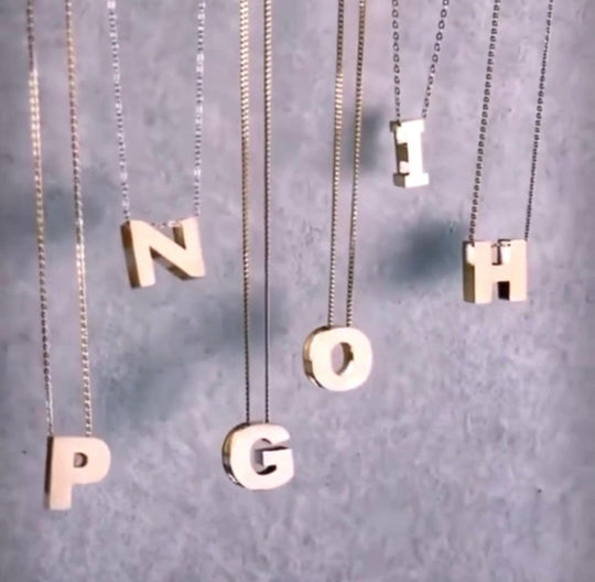 18K Gold 3D letters Necklace - navidjewellery