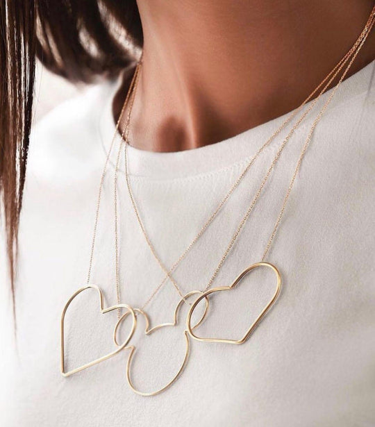 18K Gold Heart Necklace - navidjewellery