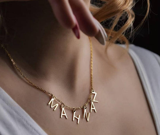 18K Name Necklace By Letters - navidjewellery