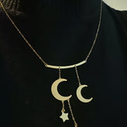 18k Gold Necklace Moon & Star - navidjewellery