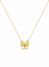 18K Gold Textured Butterfly Pendant Necklace.