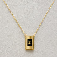 18K Gold S Initial Pendant Minimalist Necklace.