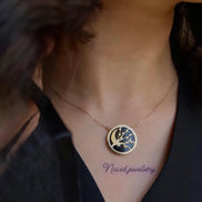 18k Gold Necklace Moon & Star - navidjewellery