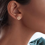 18K Gold Sun Earring - navidjewellery