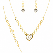 18K Gold Infinity Heart Jewelry Set for Women.