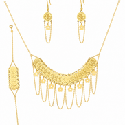 18K Luxury Gold Statement Necklace Set for Women.
