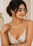 18K Luxury Gold Statement Necklace Set for Women.