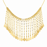 Luxury Gold Fringe Statement Necklace for Women.