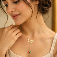 18K Gold UAE Map Pendant Necklace with Flag Charm.