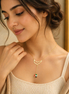 18K Gold UAE Map Pendant Necklace with Flag Charm.
