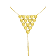 18K Gold Coin Drop Statement Necklace.