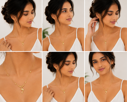 18K Gold Dolphin Pendant Necklace for Women.
