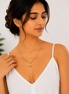 18K Gold Heart Layered Love Pendant Necklace.