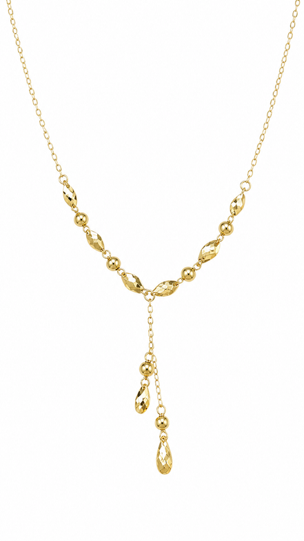 18K Gold Tassel Drop Necklace for Women.