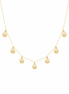 18K Gold Lotus Charm Station Necklace.