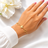 18K Gold Clover Bracelet for Women
