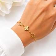 18K Gold Clover Bracelet for Women