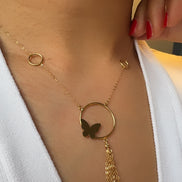 18K Gold Butterfly Necklace - navidjewellery
