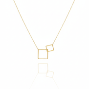 18K Gold double square