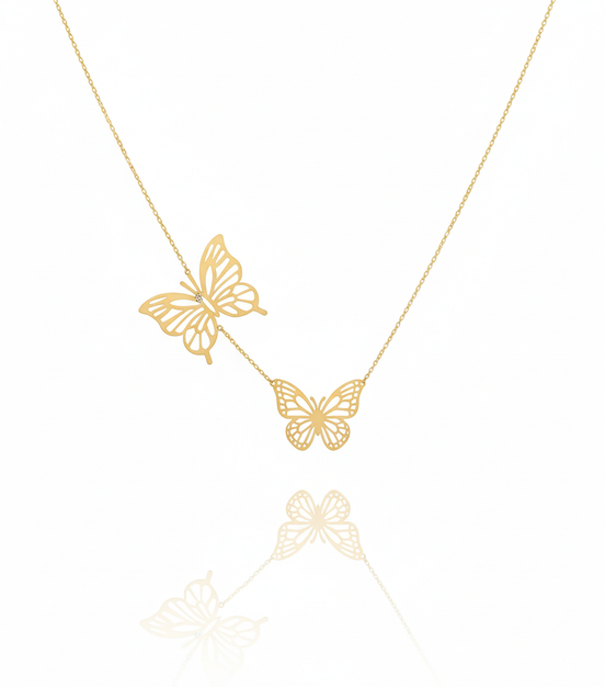 18K Gold Butterfly Necklace