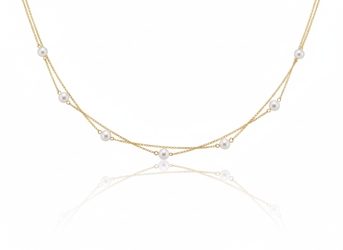 18K Gold Pearl Necklace