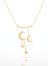 18k Gold Necklace Moon & Star