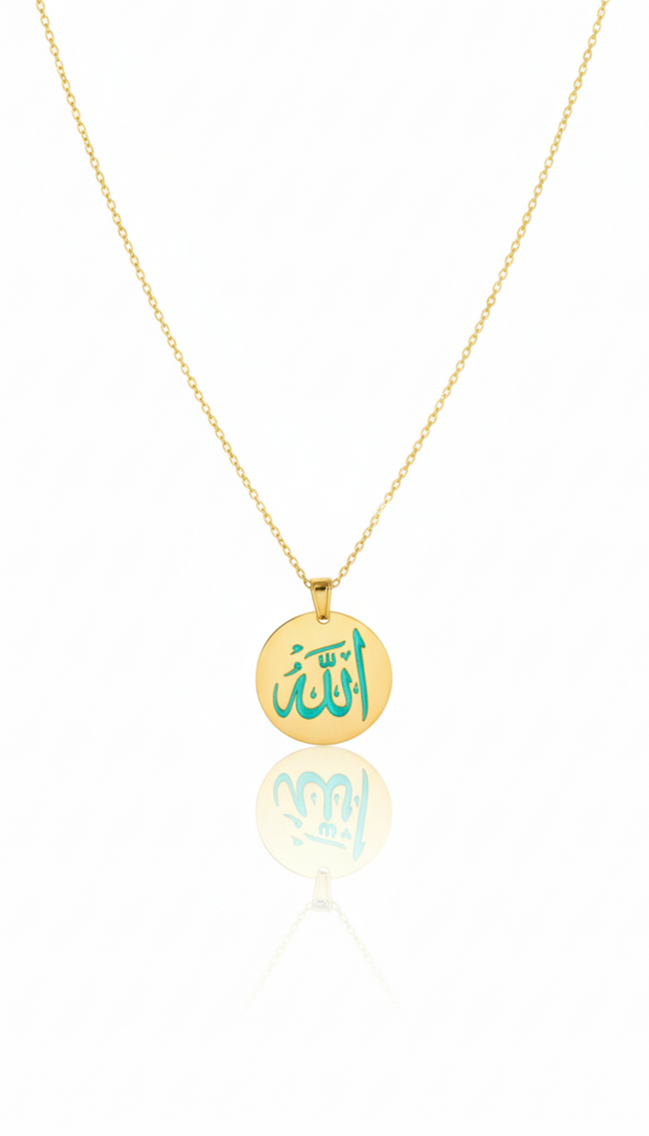 18K Gold Enamel Necklace