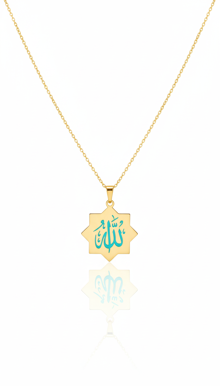 18K Gold Enamel Necklace