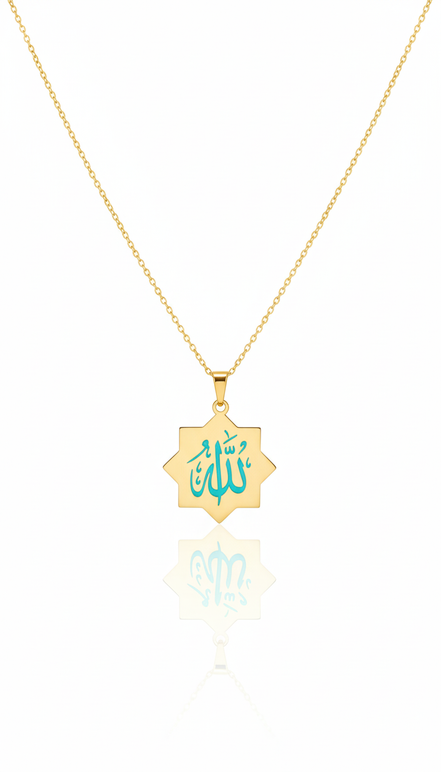 18K Gold Enamel Necklace