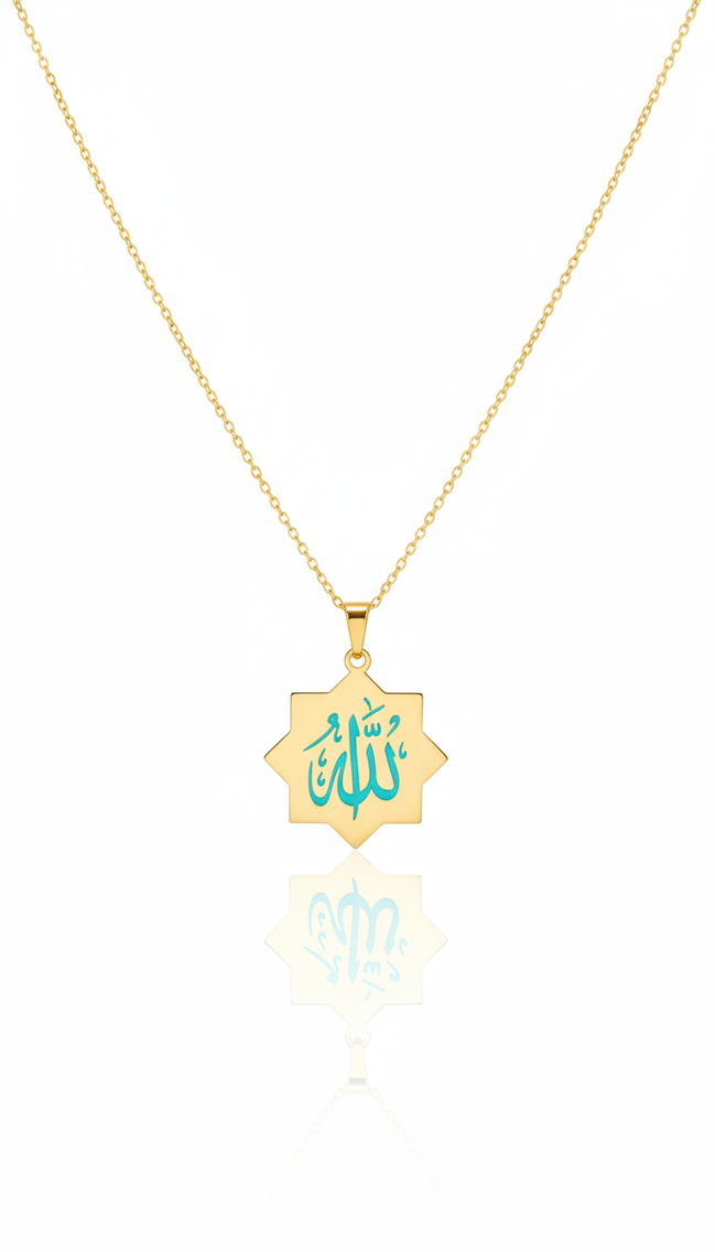 18K Gold Enamel Necklace