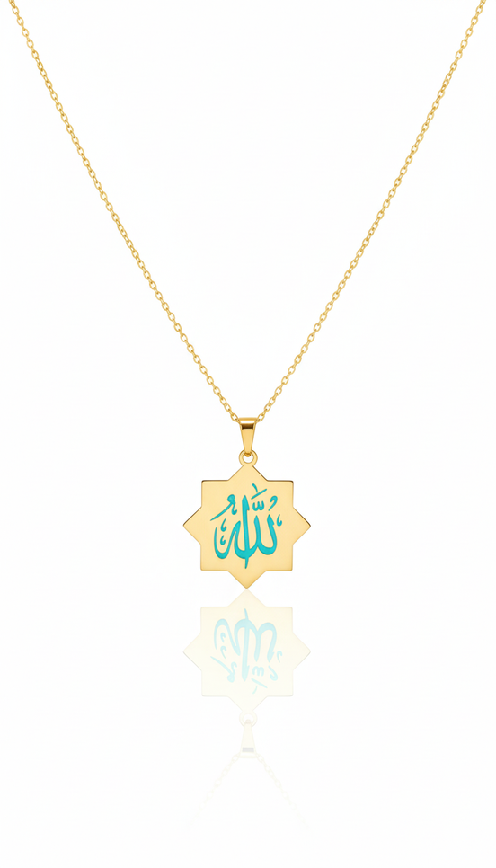 18K Gold Enamel Necklace