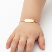 18K Gold children teddy ID Bracelet