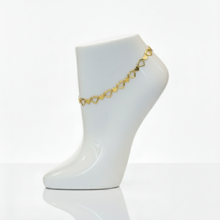 18K Gold Heart Anklet