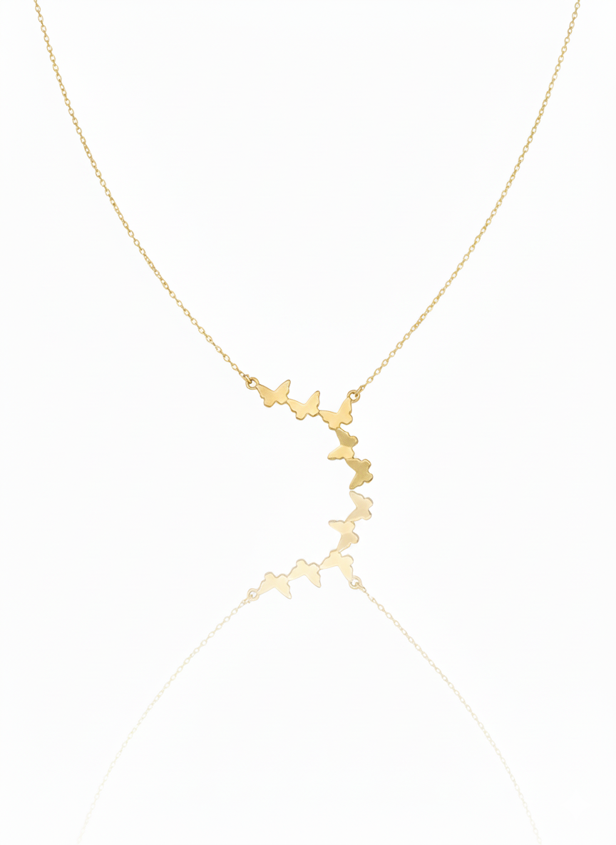 18K Gold Butterfly Necklace