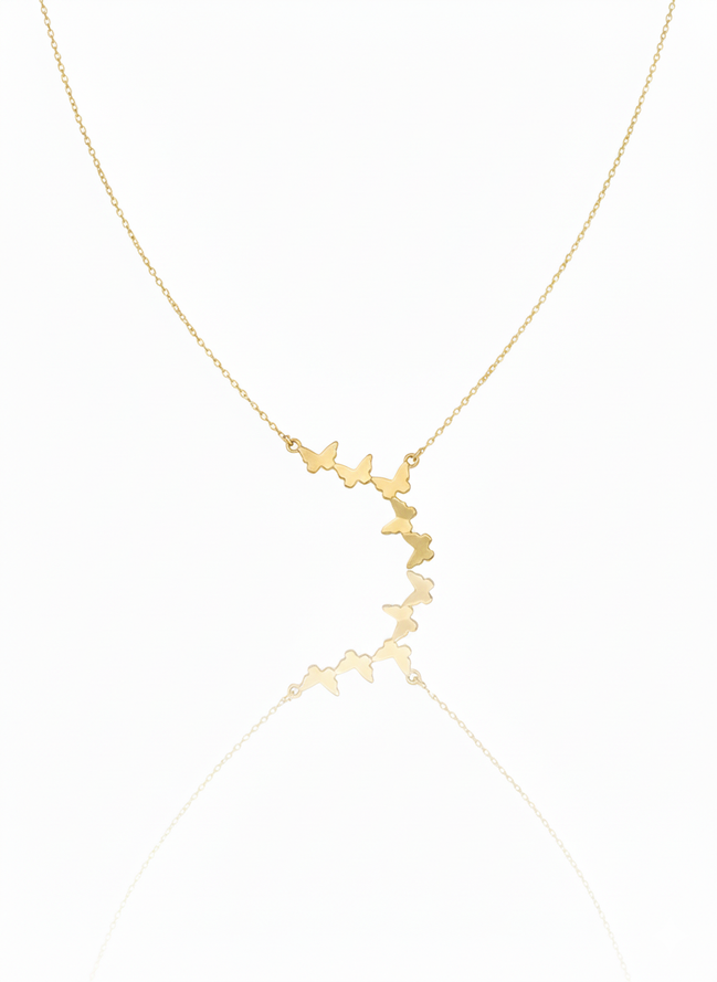 18K Gold Butterfly Necklace