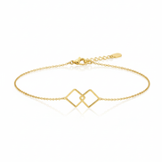 18K Gold double square