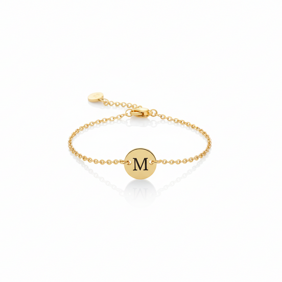 18K Gold Children initial Bracelet