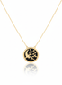 18k Gold Onyx Necklace Moon & Star