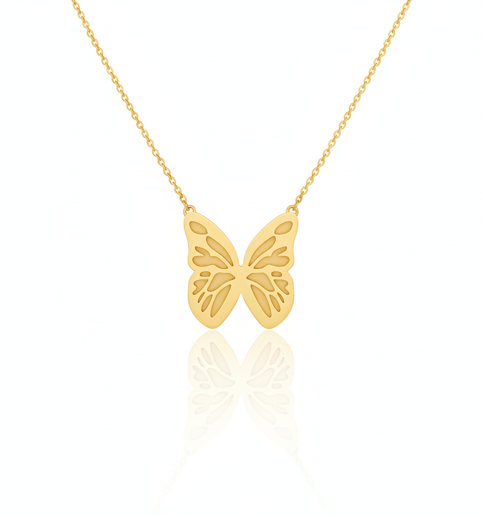 18k Gold Butterfly Necklace