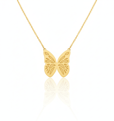 18k Gold Butterfly Necklace