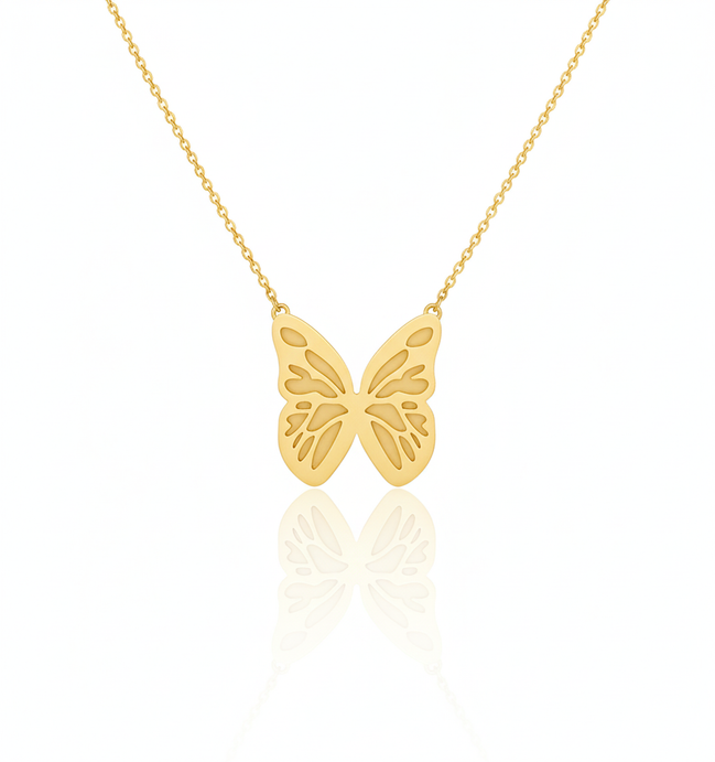 18k Gold Butterfly Necklace