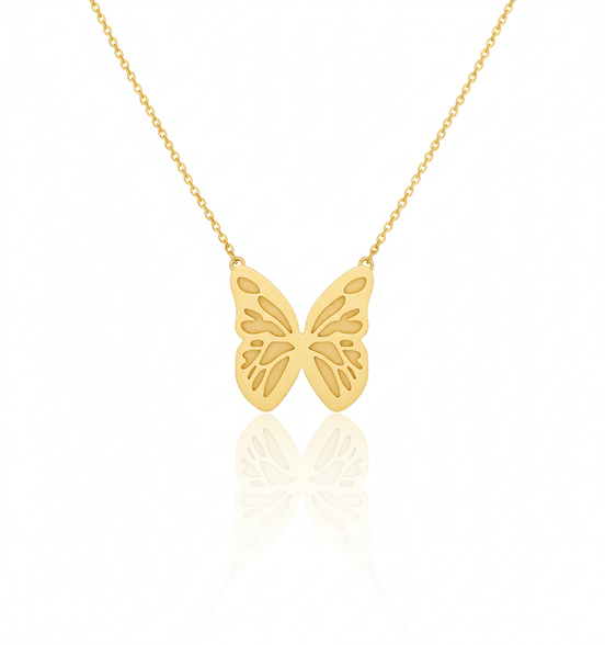 18k Gold Butterfly Necklace