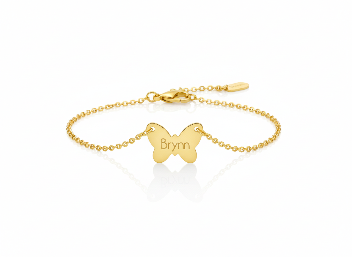 18K Gold Children Name Bracelet