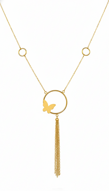 18K Gold Butterfly Necklace