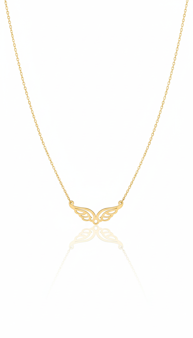 18K Gold Angel Wing Necklace