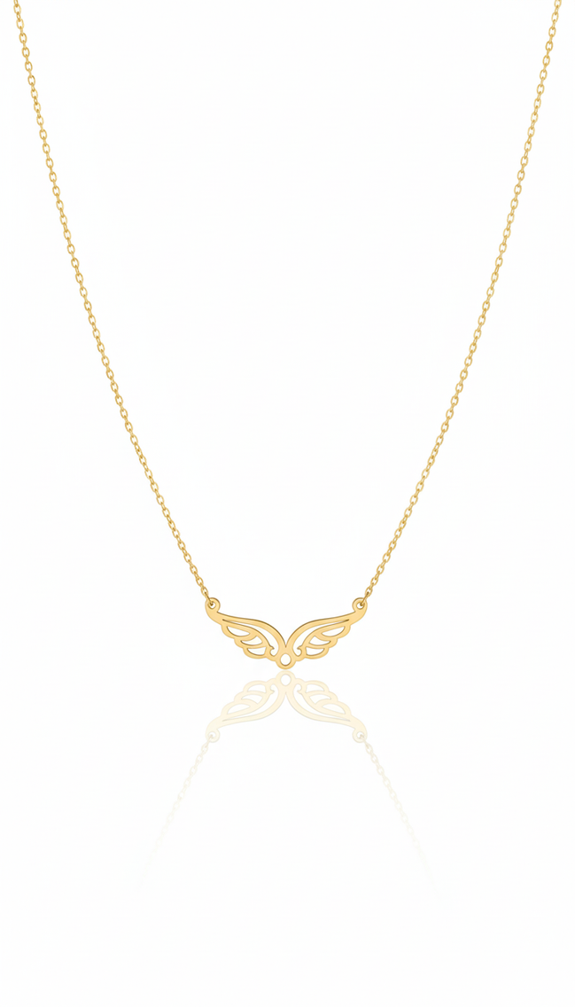 18K Gold Angel Wing Necklace
