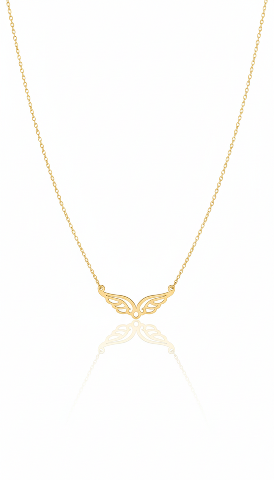 18K Gold Angel Wing Necklace